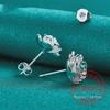925 Silver Rose Flower Stud Earrings For Woman Girls Kids Fashion Wedding Engagement Part Jewelry Gift