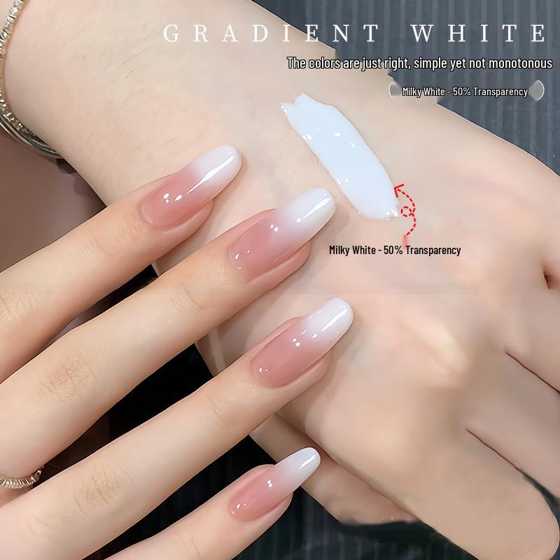 2025 Trendy Translucent Milky White Nail Gel – Eggshell Jelly Effect
