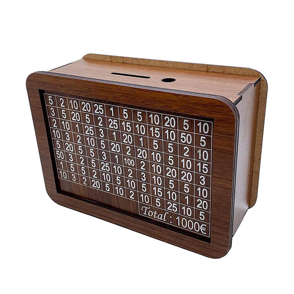 Wood Piggy Bank Save Money Box Decorative Household Organization Box for Home School Office Bedroom Dormitory Decoration