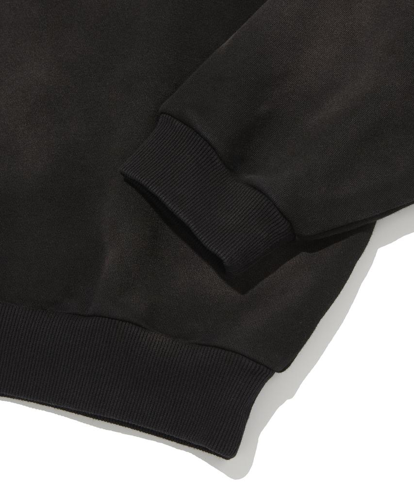 Seuweideu Cropped Washed Crewneck [Dark Black]