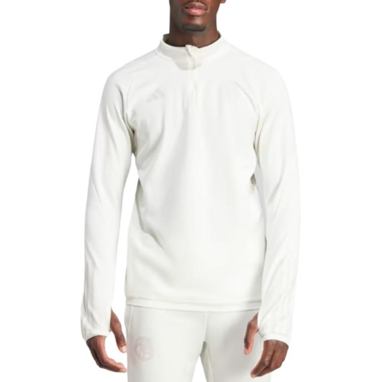 Adidas FC Bayern München Tiro 23 Slim Fit Pullover Raglan Long Sleeve Football Shirt Men Tops Off-White HY3251