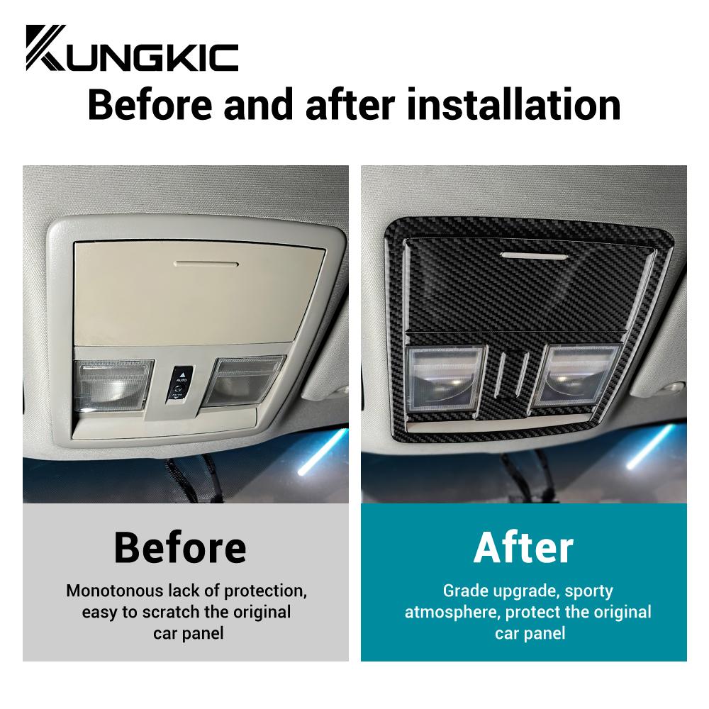 Real Soft Carbon Fiber Sticker For Chrysler 300 300C 2005 2006 2007 LHD RHD Car Reading Light Panel Interior Trim Accessories