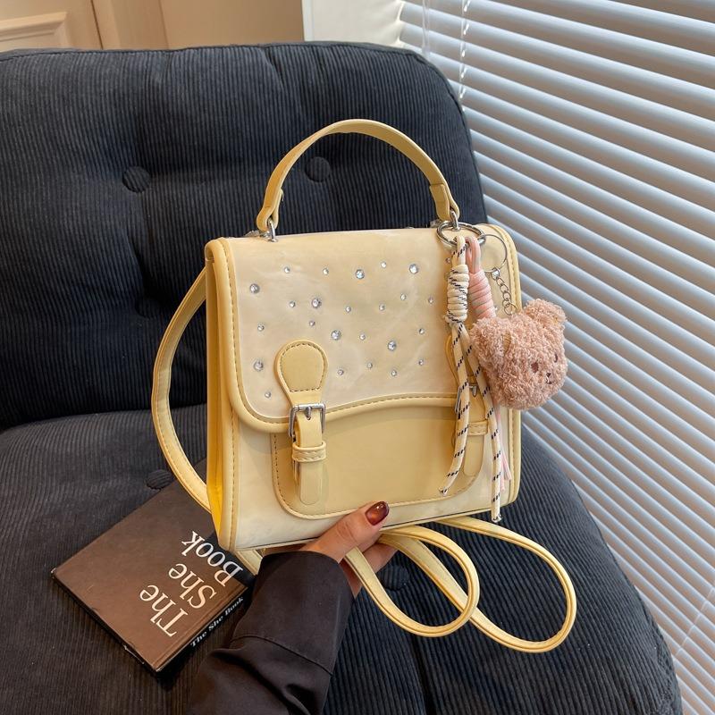 New backpack women's fashion casual portable student schoolbag trendy sweet oblique span bag shoulder bag