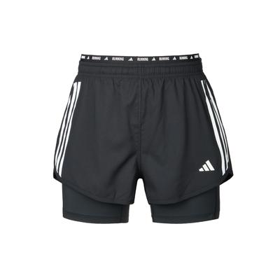 Own The Run 3-Streifen 2-In-1 Shorts Damen Shorts Schwarz IN1445