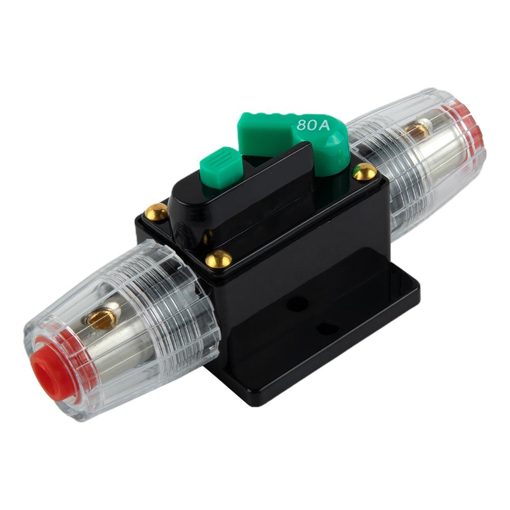 10A-100A Disyuntor Fusible Reinicio 12V-48V CC Coche Barco Coche Impermeable 4/8 Awg