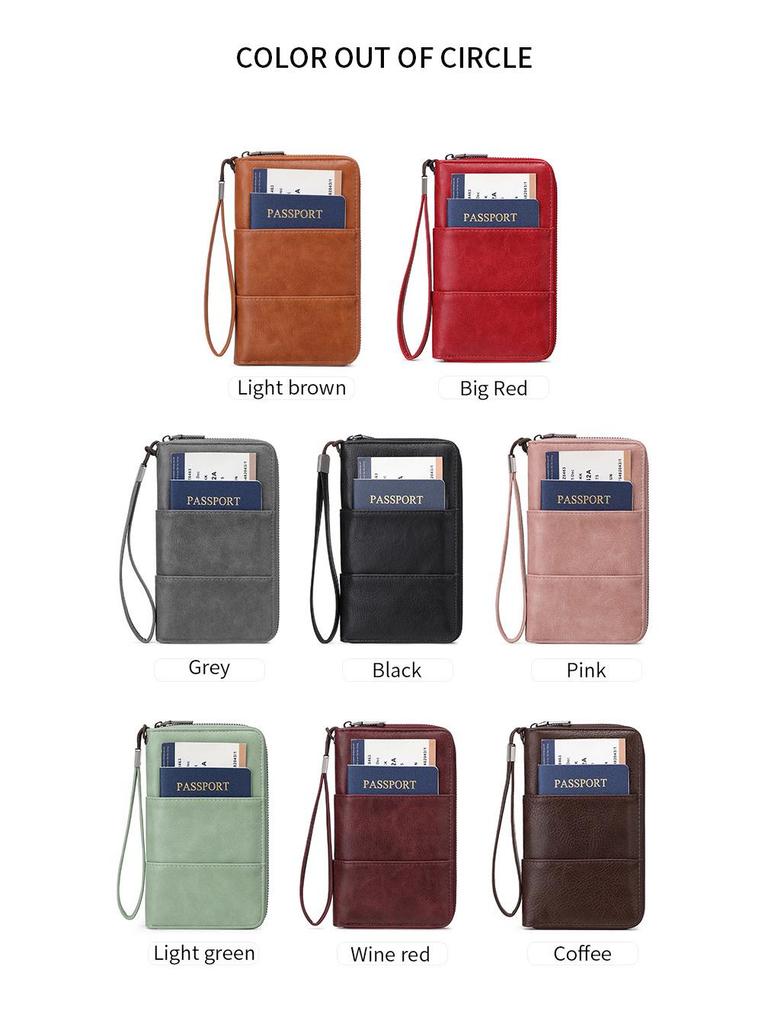 RFID Anti-Magnetic Zipper Passport Wallet: Multi-Function ID & Ticket Holder