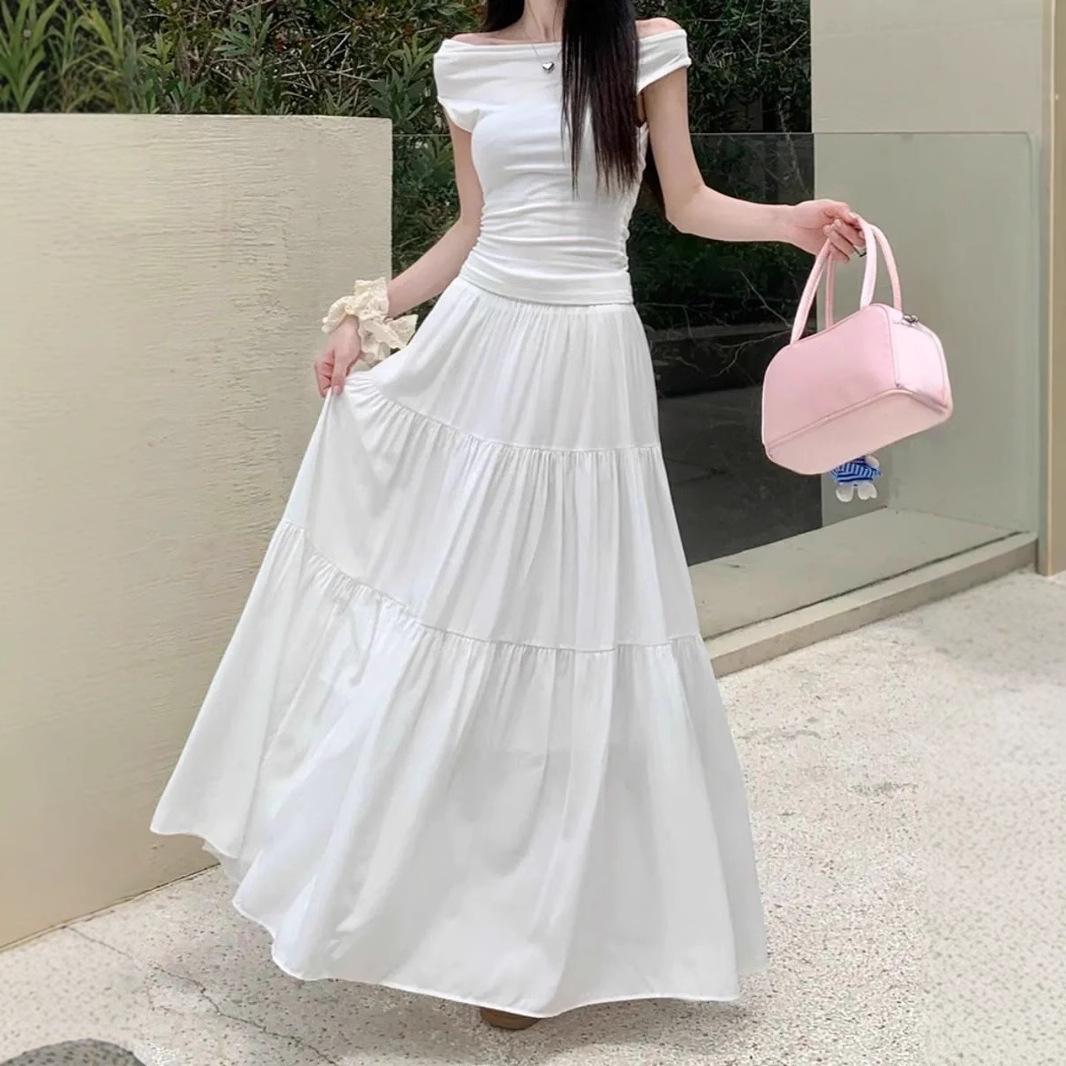 

2025 Women s Pink French Midi Skirt - Summer, Loose, Slimming Fit One Size
