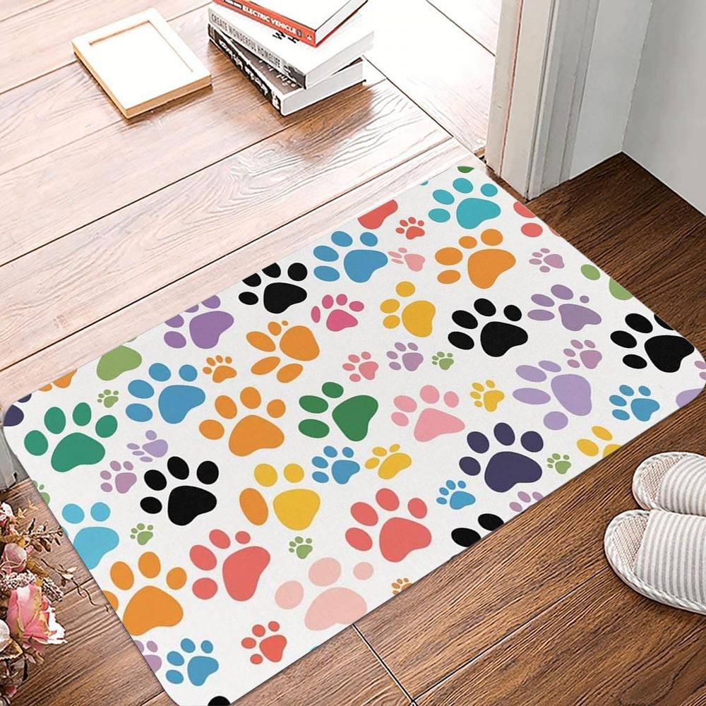 Puppy Dog Door Mat Kawaii French Bulldog Non Slip Bedroom  Kitchen Doormat Polyester Home Carpet Farmhouse Autumn Decor Rug