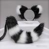 Cat Tail Plush Cat Tail and Ears Set Plush Halloween Animal Cosplay Props  Halloween Costume