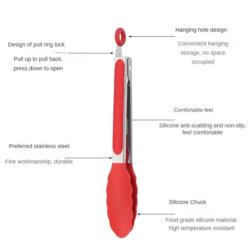 Silicone Food Clip Outdoor BBQ Barbecue Clip Steak Clip Camping Barbecue Buffet Clip