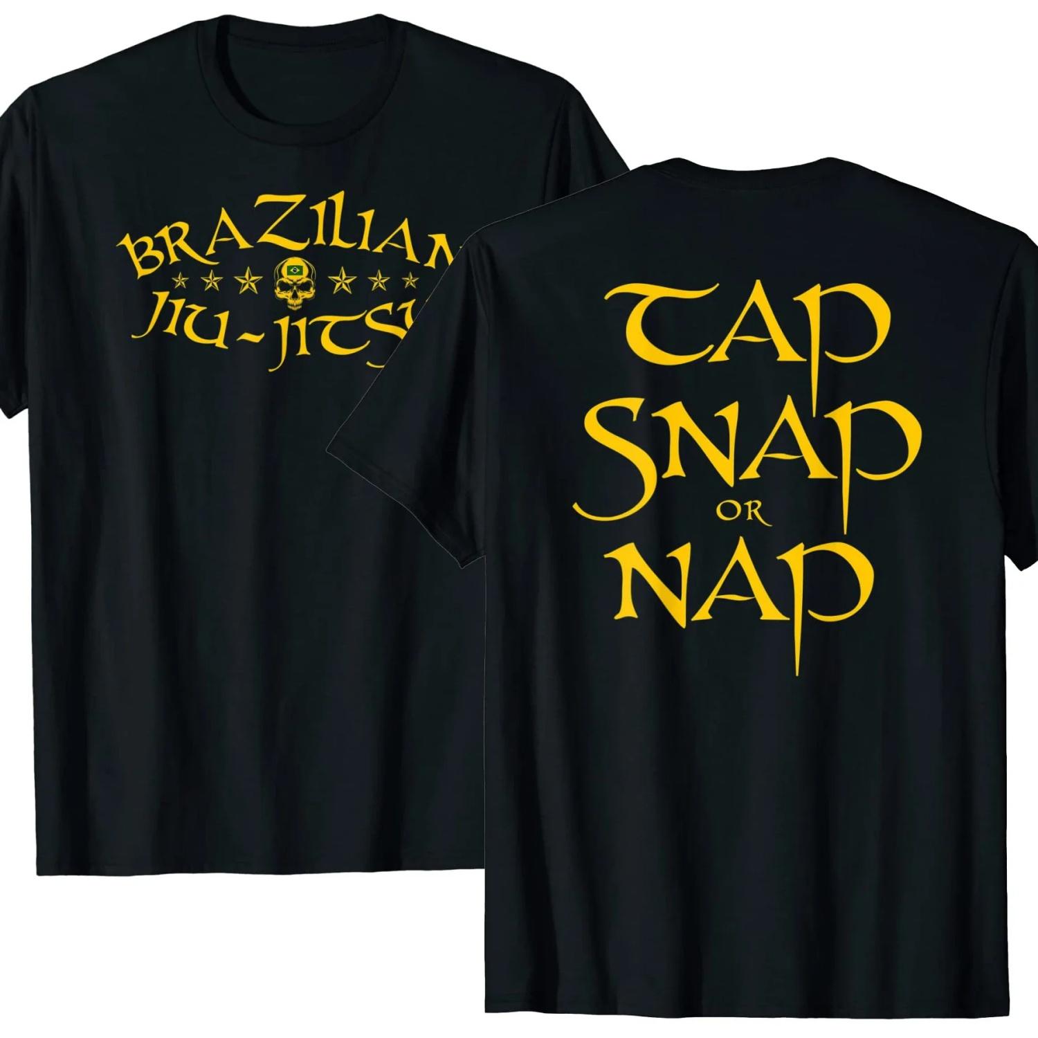 

Brazilian Jiu-Jitsu Skull Tap, Snap, or Nap Doppelseitig T Shirt S чёрный