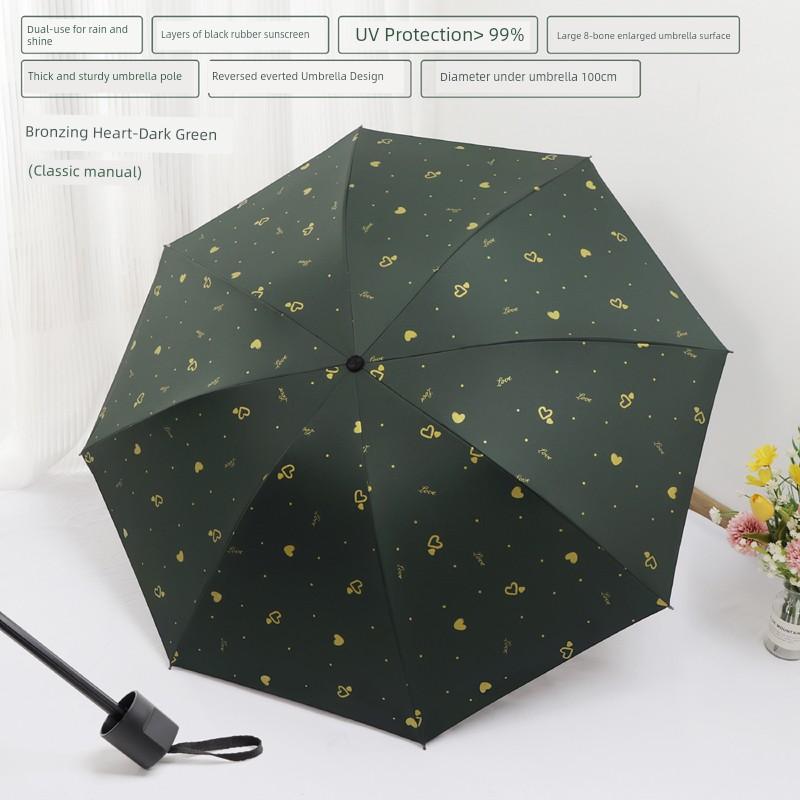 Female Student Print Foldable Dual-Purpose Sun-Proof Umbrella