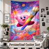 Wall Hanging Tapestry With Custom Name & Text, Kirby Decorative Tapestry For Bedroom