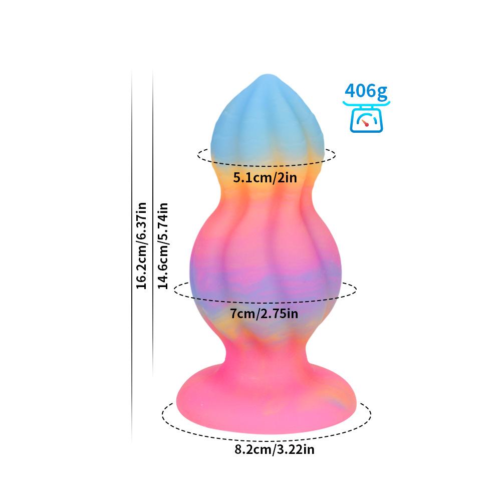 Thick Colourful Glow-In-The-Dark Gourd Shaped Anal Plug Female Apparatus Sm Erotic Toys Adult Masturbation Supplies Dildo