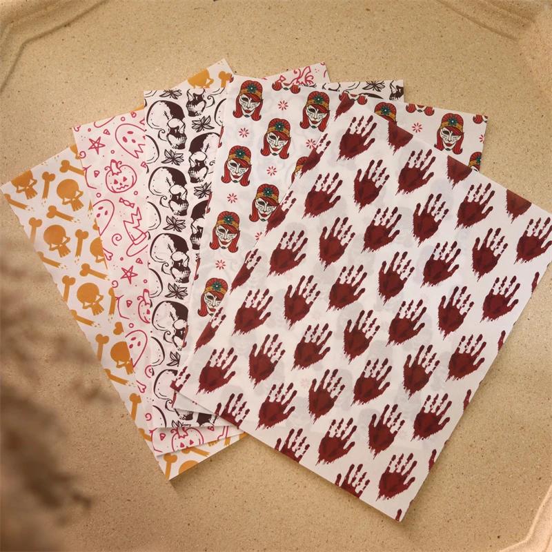 Halloween Theme Series Polymer Clay Transfer Paper DIY Earrings Jewelry Coloring Color Sticker Ceramic Craft Pottery Making Tool