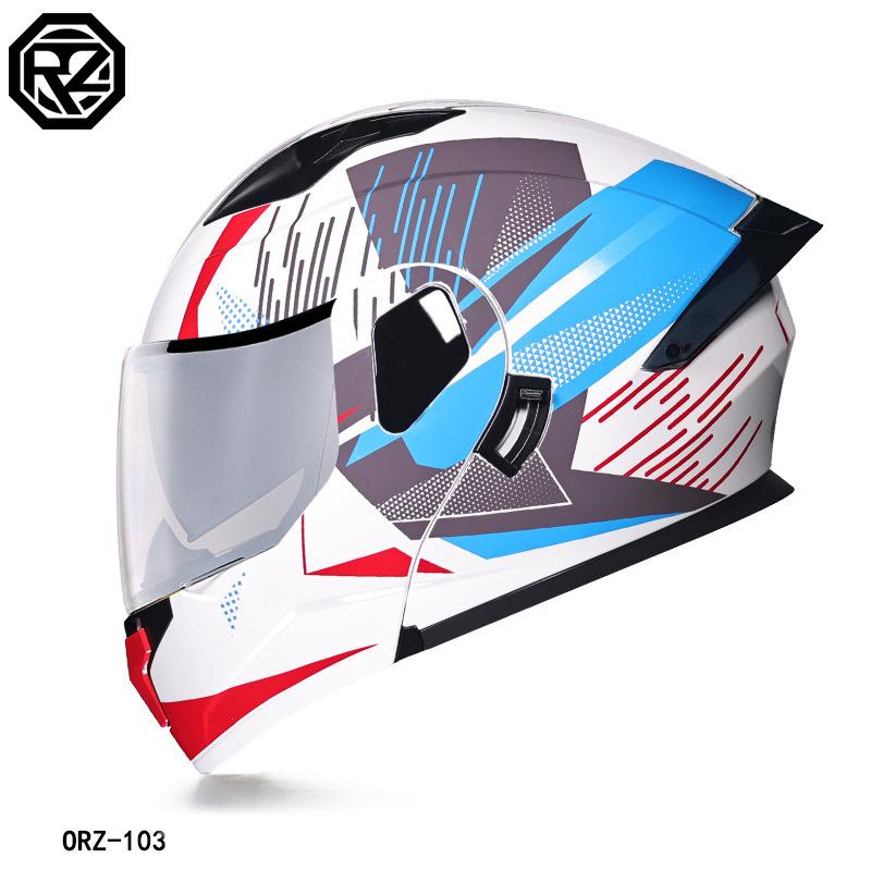 Orz New Helmet Facelift Helmet Motorcycle Helmet Motorcycle Dual Lens Men's And Women's Four Season Motorcycle Cruise Helmet Large Size