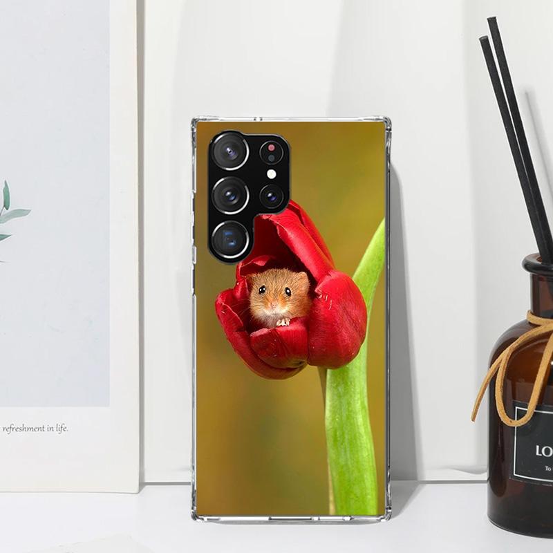 Cute Lovely Pet Hamster Phone Case For Samsung Galaxy S25 S24 S23 S22 Ultra S21 FE S20 Plus S10 + S10E Art Fundas Back Cover S24