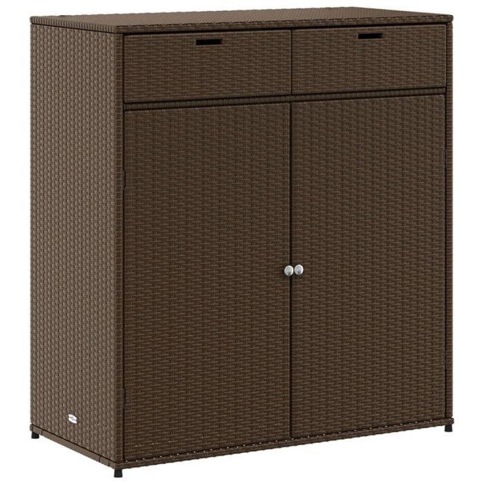 VidaXL Garden Storage Cabinet Brown 105x55x113 Cm Woven Resin 365564