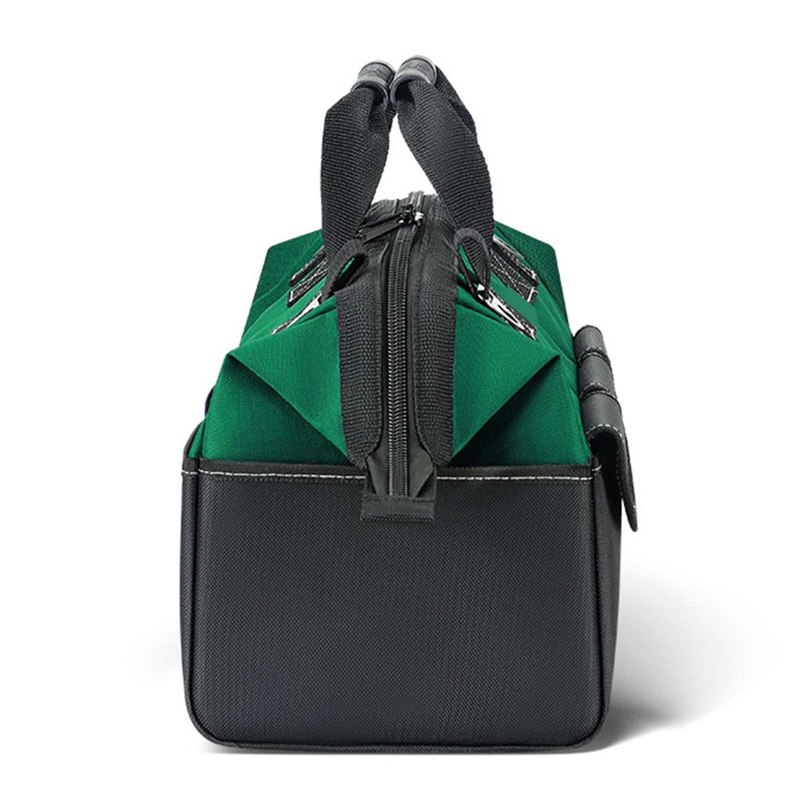 

16-дюймовая сумка для инструментов, прочные сумки для инструментов, ткань Оксфорд 600D, широкое горло, органайзер для инструментов электрика зелёный