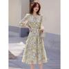 Awakening Paradise French Floral Belted Midi Dress