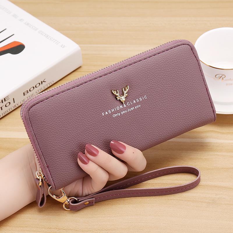 Women Fashion Zipper Wallets Purse Pu Leather Long Phone Clutch Bags CLE