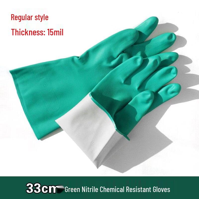 Green Nitrile Chemical-Resistant Gloves