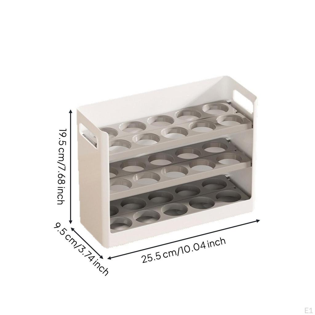 Egg Storage Box with Handle SpaceSaving Refrigerator Holder MultiLayer Organizer for Fridge