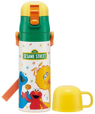 Skater Stainless Steel Water Bottle Direct Drinking 470ml Cup Drinking 430ml Sesame Street Lightweight Type Girls Boys Water Bottle Sports Bottle Cute