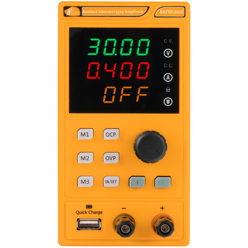 Rosfix Zasilacz Laboratoryjny AmpForce RAFEP-3210 32V 10A – Regulowane Napięcie i Prąd | Wysoka Precyzja | System Zabezpieczeń ROSFIX PROTECT