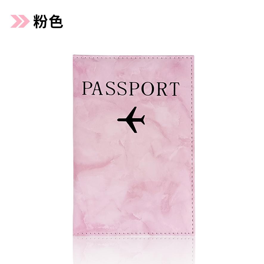 PU-Leder-Reisepasshülle Einfaches Flugzeug-Buchstaben-Druck Damen Herren Reise-Reisepass-Etui-Halter Mode Hochzeitsgeschenk