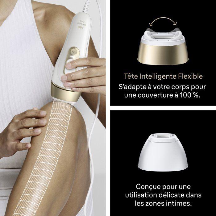 Pulsed Light Epilator - BRAUN - Silk Expert Pro 5 PL5221 - IPL - SkinProtect Sensor - White and Gold