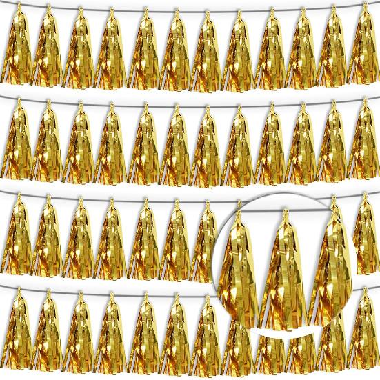 4P Lake Blue Purple-Hot Pink Tassel Banner Garland Metallic Foil Fringe Banner Tel Tassels Streamer Banner Backdrop for Parade Floats,Graduation