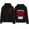 Sudadera con capucha gráfica clásica de Linkin Park para hombre y mujer Y2k con cremallera, sudadera informal extragrande, chaqueta con cremallera