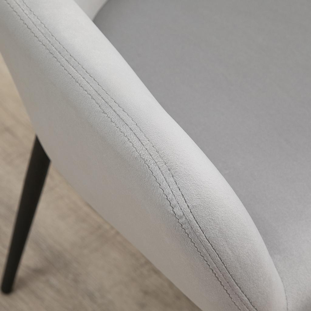 Dining Chair Set, Comfortable, 54x57x80 Cm, Light Grey