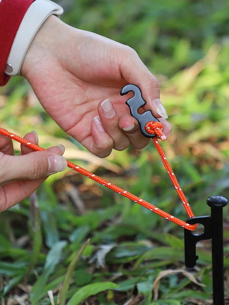 1/5/10pcs Adjustable Tent Rope Buckle Aluminum S-type Wind Cord Buckle Sturdy Rope Buckle for Outdoor Camping Tents Accessories