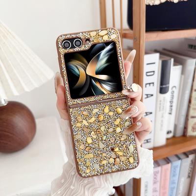 Błyszczący diamentowy brokatowy etui na telefon z miękkimi krawędziami TPU dla Samsunga Galaxy Z Flip 7 6 5 4 3 Flip7 Flip6 Ochronne etui o fakturze skóry