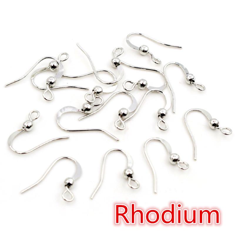 100 Pcs Copper Earring Hooks 19x18mm with Round Beads for DIY Handmade Jewelry Accessories, 20g