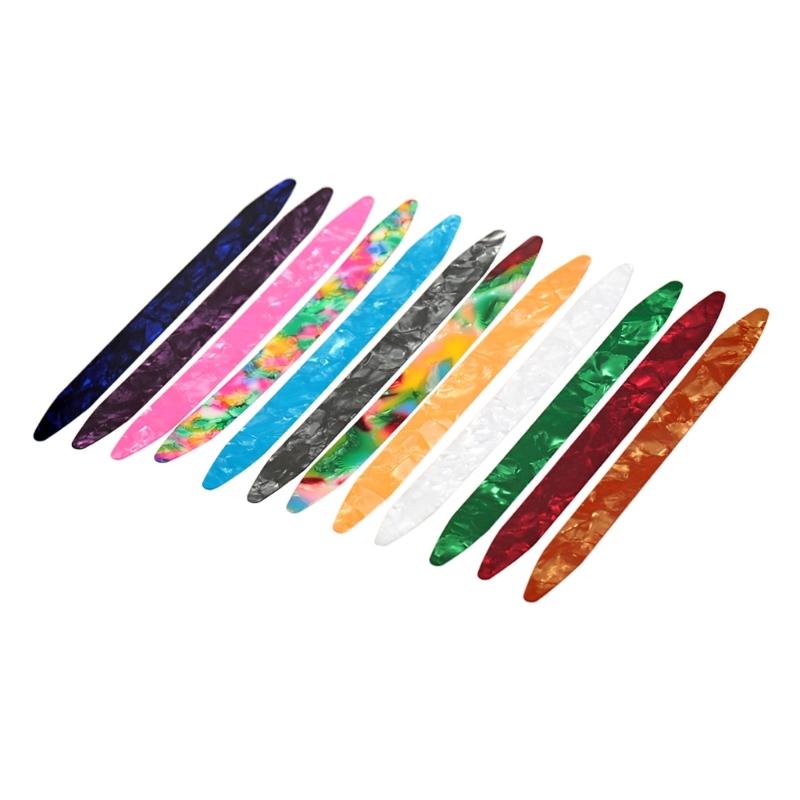 

12Pcs/pack Oud Beginner Picks Celluloid Materials Set Light Weight Friendly with Colorful Appearance to Prevent Pains 1