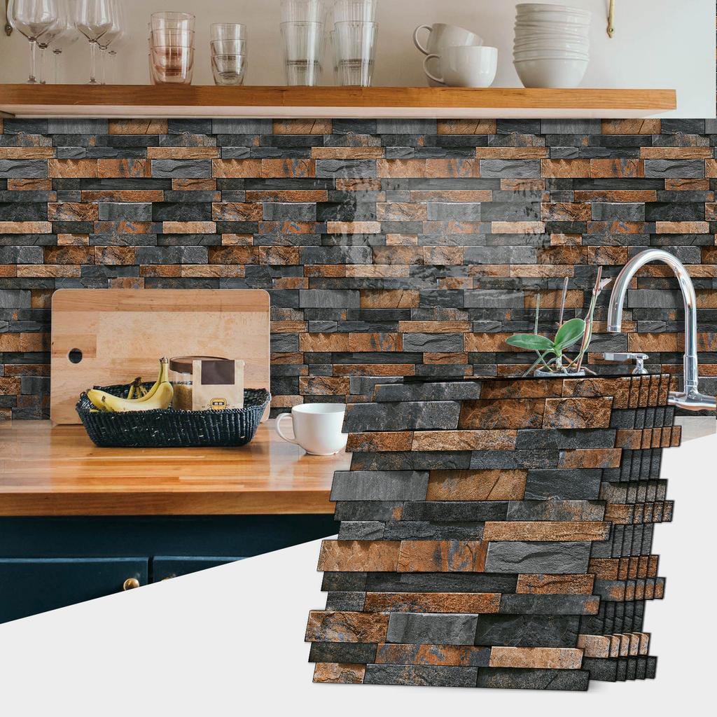 Mosaic Special-Shaped Tile Sticker, Kitchen Stove Oil-Proof Waterproof Self-Adhesive Pvc Wall Sticker Wallpaper