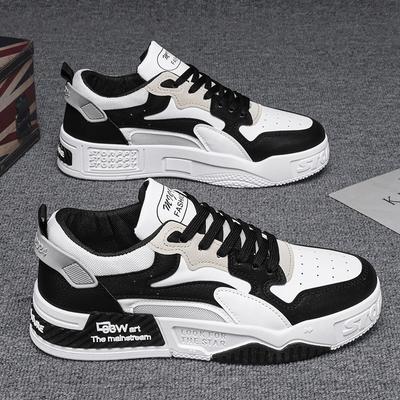Chaussures d'été respirantes pour hommes, chaussures de planche panda noires et blanches, chaussures de sport décontractées pour hommes, semelle épaisse, surface en maille antidérapante, chaussures de marée