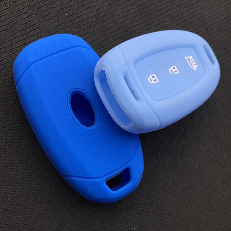 Silicone rubber car key case cover for hyundai kona 2017 i30 ix35 solaris Azera ELANTRA GRANDEUR IG 3button key case cover shell