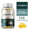 Vitamin E Capsules 1000 IU - Supports Hair, Skin, Nails, and Facial Health and Immunity. 1 Pcs (120 Tablets)