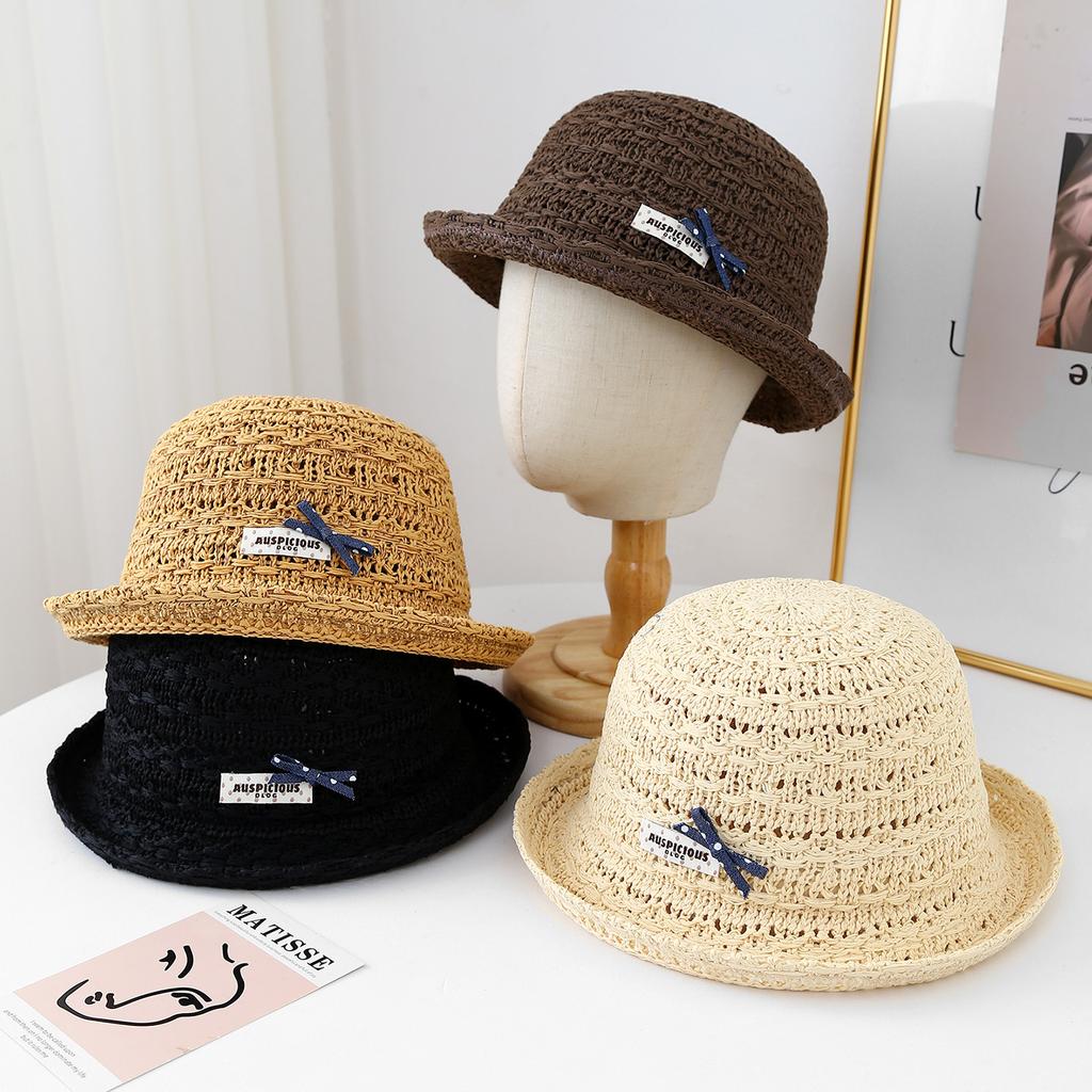 Cute Small Basin Hat Showing Face Small Bucket Hat Bow Outdoor Straw Hat Big Sun Hat Travel Breathable