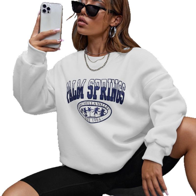 Spring Letter Print Women's Hoodie - Fashion Casual Top for Spring and Autumn
