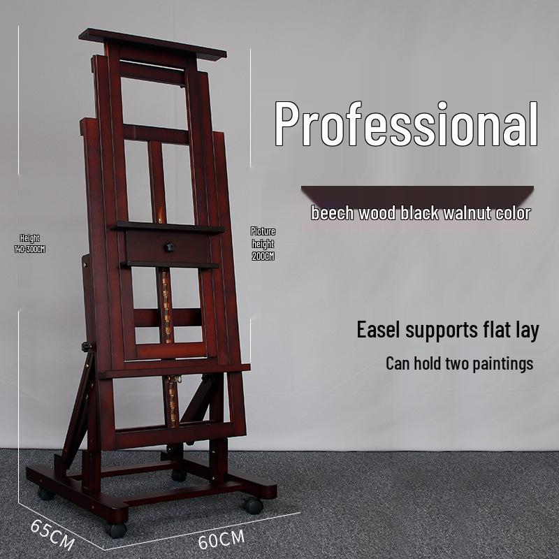 Adjustable Beech Wood Easel: Floor & Tabletop Folding Stand for Sketching & Oil Painting