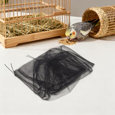Birdcage Mesh Net Cover Adjustable Universal Seed Catcher Breathable Nylon Mesh Guard Parakeet Parrot Cage