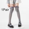 1Pair Lolita Long Tube Nylon Spring and Summer Over The Knee Thin Bow Girl's Lace