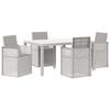 Outdoor Dining Set with Cushions 5 Pcs White and Light Grey PP
