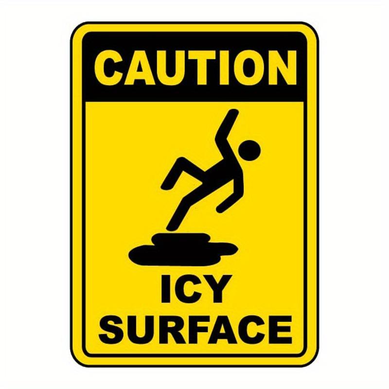 Caution Metal Sign, Watch Your Step Sign, Caution Slippery When Wet Or Ice Metal Sign Warning Signs