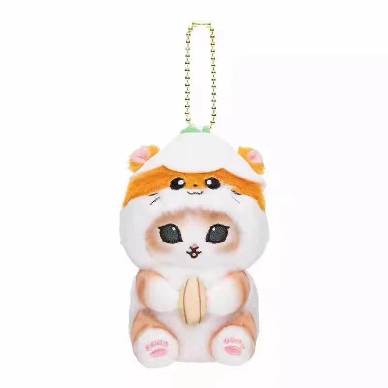 Newest Japanese Cute Mofusand Shark Cat Plush Toys Kawaii Keychain Cartoon Backpack Small Pendant Decoration Boys Holiday Gifts